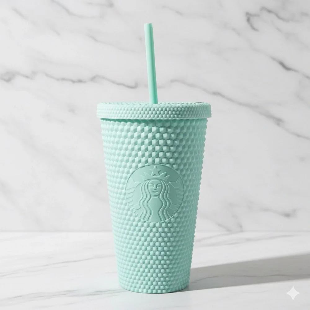 NWT Starbucks 2021 Winter Matte Mint Studded Tumbler 16oz Grande Cold Cup